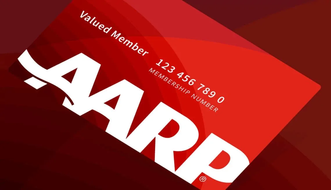 Red AARP membership card showing a member number