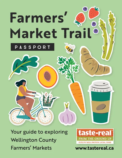Illustrated Wellington County Farmers' Market Trail passport cover