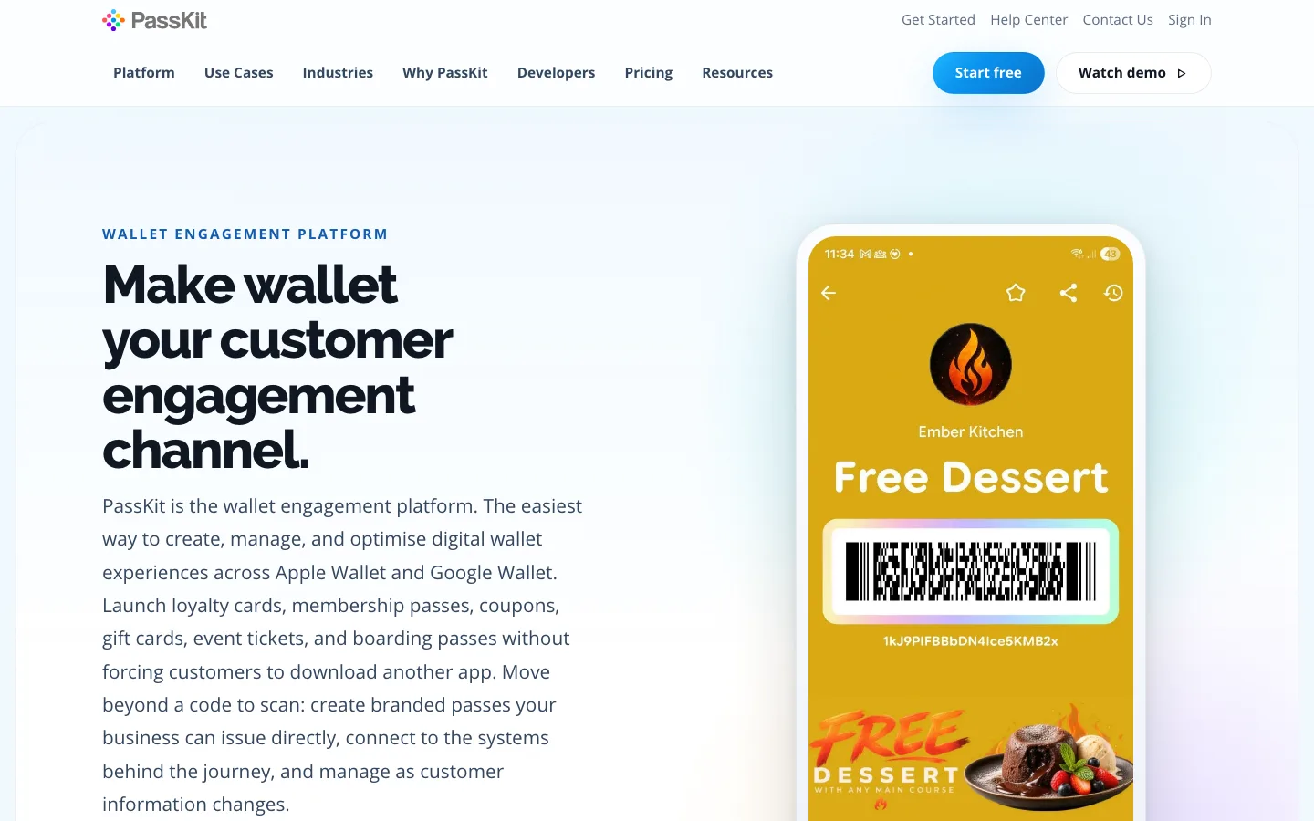 PassKit homepage screenshot